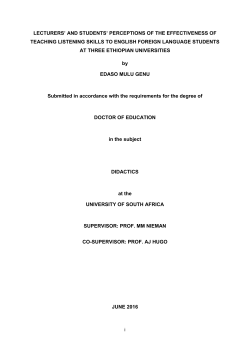 lecturers` and students` perceptions of the effectiveness of teaching