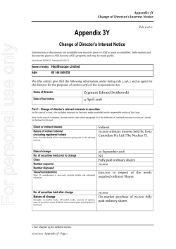 Change of Director`s Interest