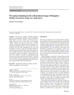 Perceptual chunking in the self-produced songs of Bengalese