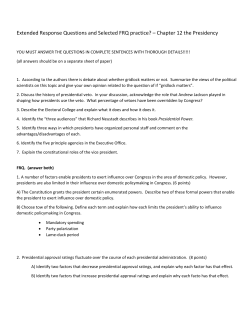 Extended Response Questions and Selected FRQ practice