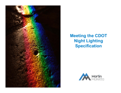 Meeting the CDOT Night Lighting Specification