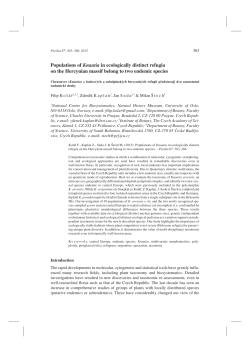 Populations of Knautia in ecologically distinct refugia on the