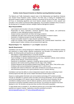Senior Research Scientist on Machine Learning