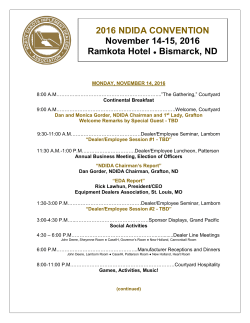 2016 NDIDA CONVENTION November 14