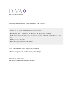 Study protocol for the SOFIA project: Swallowing