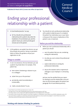 Ending your professional relationship with a patient