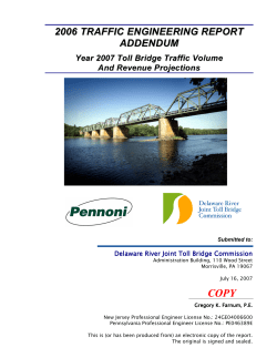 2006 TRAFFIC ENGINEERING REPORT ADDENDUM Year 2007
