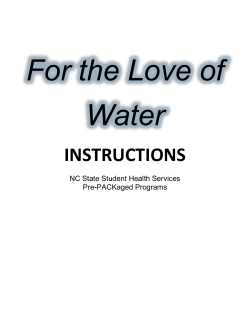For the Love of Water - Student Health Services