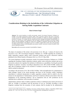 Considerations Relating to the Jurisdiction of the Arbitration