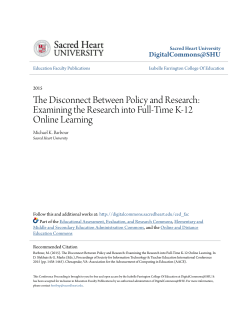 The Disconnect Between Policy and Research: Examining the
