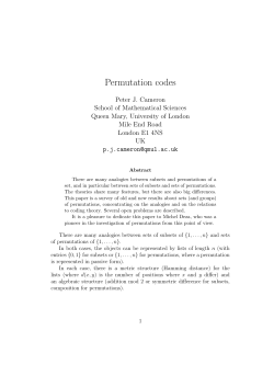 Permutation codes - Semantic Scholar
