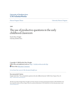 The use of productive questions in the early childhood classroom