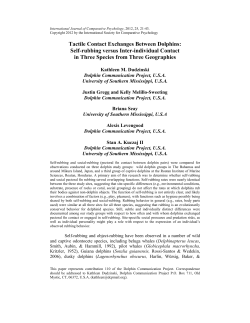 Tactile Contact Exchanges Between Dolphins: Self