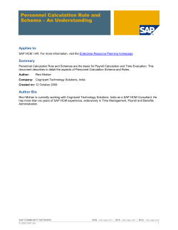 Personnel Calculation Rule and Schema &ndash; An Understanding