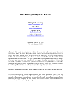 Asset Pricing in Imperfect Markets