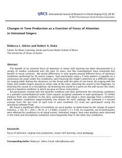 Changes in Tone Production as a Function of Focus of Attention in