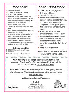 golf camp: camp tanglewood