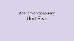 Unit Five