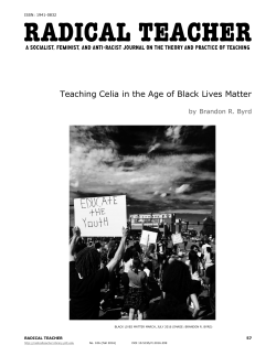 Teaching Celia in the Age of Black Lives Matter