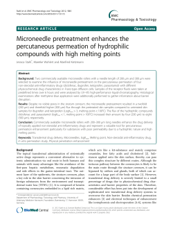 Microneedle pretreatment enhances the percutaneous permeation