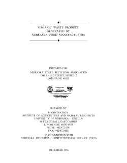 Organic Waste Product Generated by Nebraska
