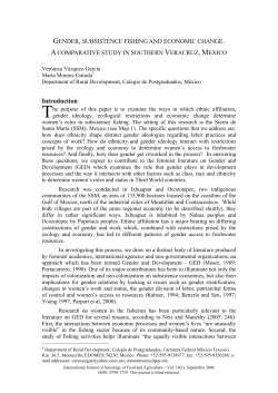 GENDER, SUBSISTENCE FISHING AND ECONOMIC CHANGE