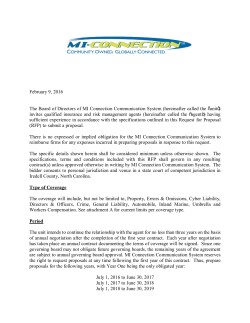the Insurance RFP. - MI