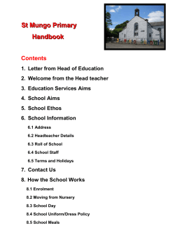the St Mungo Primary School handbook