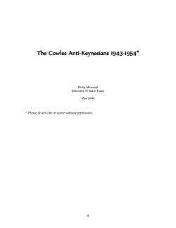 Cowles Anti-Keynesians 1943-1954 - FEA