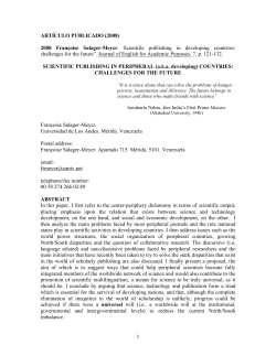 Scientific publishing in developing countries: Challenges for the