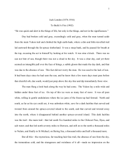 1 Jack London (1876-1916) To Build A Fire