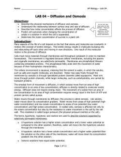 LAB 04 - Diffusion and Osmosis