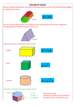 Volume of Solids - Millburn Academy