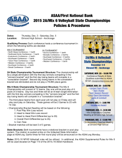 2015 2A-Mix 6 Volleyball State Championship Policies and
