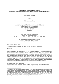 The First East Asian Economic Miracle: Wages and welfare of urban
