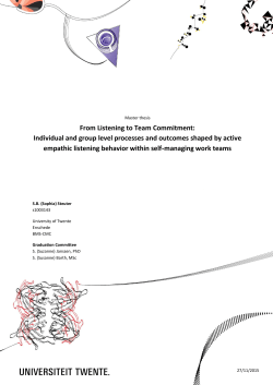 From Listening to Team Commitment - University of Twente Student