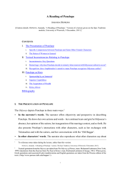 A Reading of Penelope