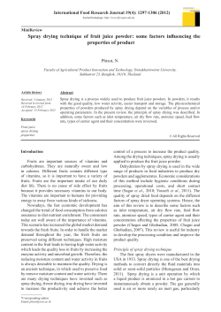 Spray drying technique of fruit juice powder