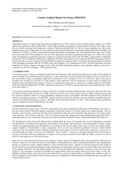 Country Update Report for Kenya 2010&ndash;2015