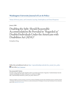 Should Reasonable Accommodations Be Provided to &ldquo;Regarded as&rdquo;