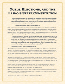 Duels, Elections, and the Illinois State Constitution