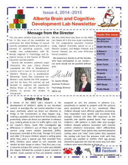 Alberta Brain and Cognitive Development Lab Newsletter