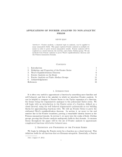 APPLICATIONS OF FOURIER ANALYSIS TO NON