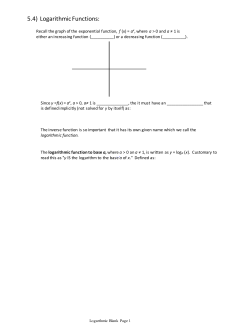 5.4) Logarithmic Functions: