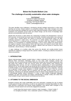Below the Double Bottom Line: The challenge of socially
