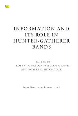 information and its role in hunter-gatherer bands