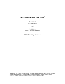 The Seven Properties of Good Models