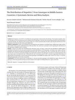 The Distribution of Hepatitis C Virus Genotypes in Middle Eastern