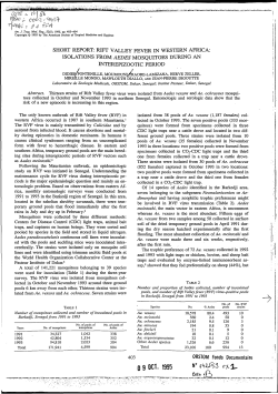 Short report : Rift Valley Fever in Western Africa : isolations from