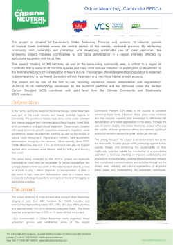 Oddar Meanchey, Cambodia REDD+ Deforestation The project